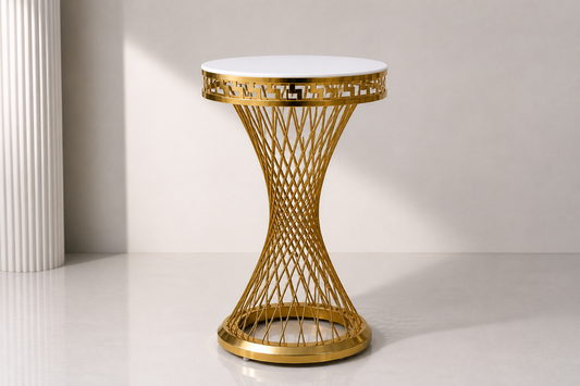 Gold Twist Pedestal Stand – Medium | Rental