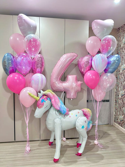 Helium balloon bouquet for girls 26 large Unicorn