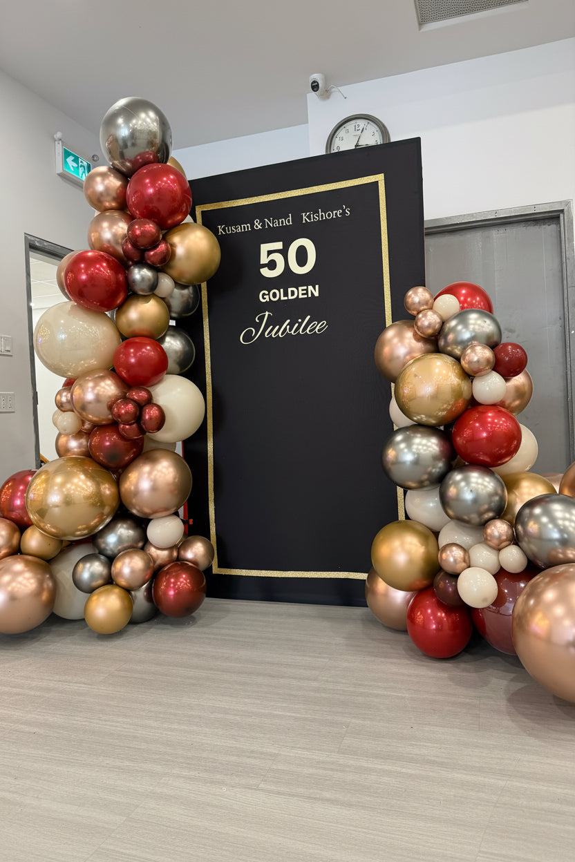Golden Jubilee Balloon Backdrop – 50th Anniversary