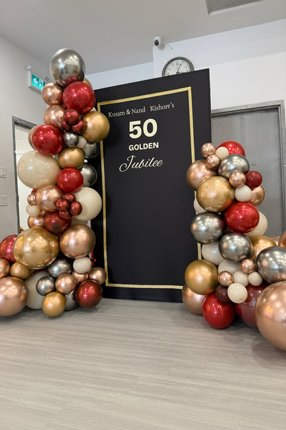 Golden Jubilee Balloon Backdrop – 50th Anniversary