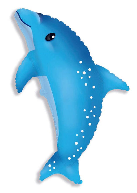 38" Cute Dolphin Blue Balloon