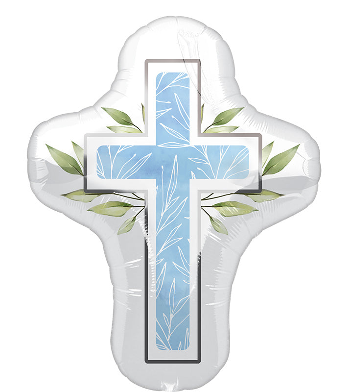 28" SuperShape My First Communion/ Baptism Blue Foil Balloon