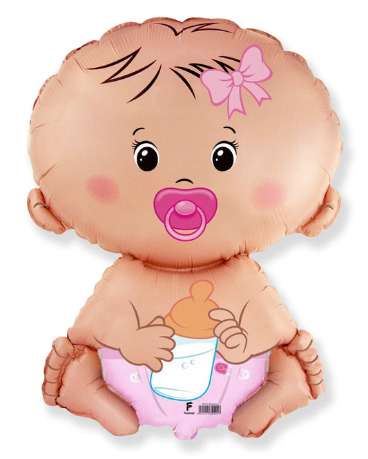 Jumbo Baby Girl in Pink Balloon