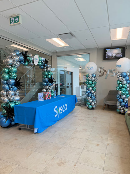 Balloon Column/Pillar organic With Round top and personalized text chrome/shiny balloons