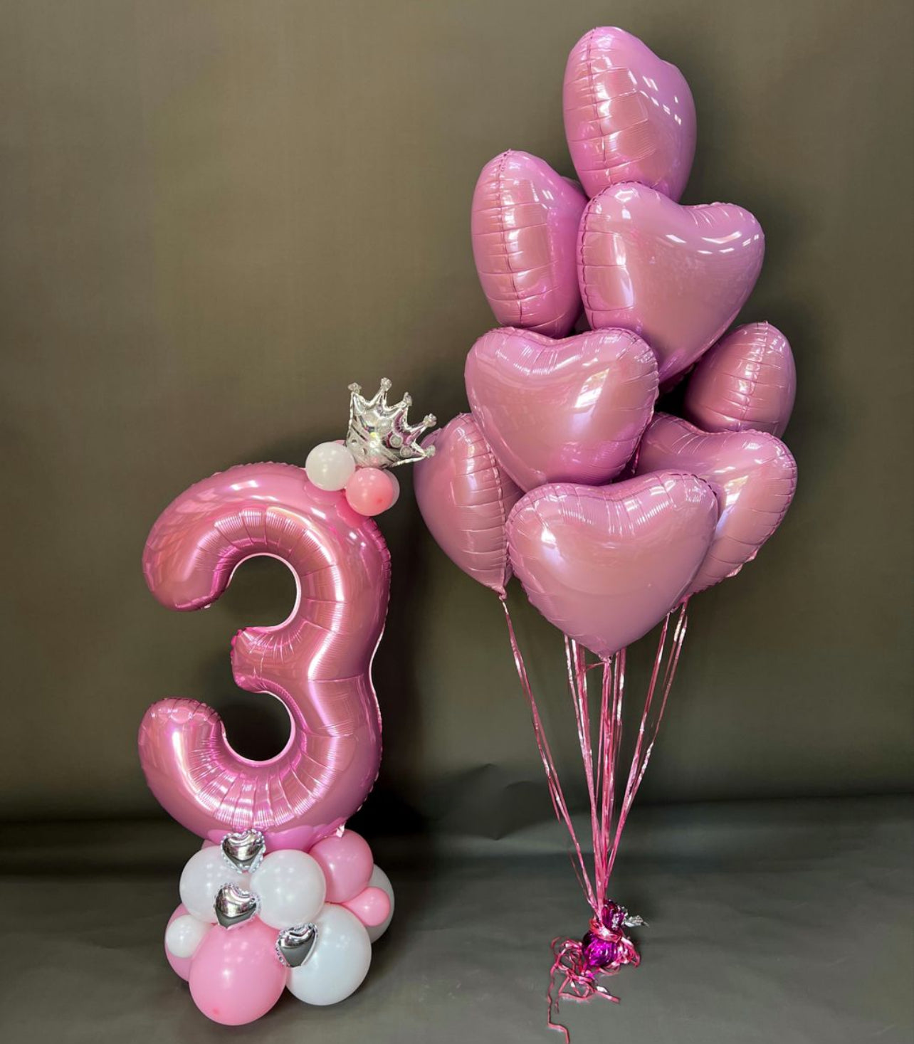 Helium balloon bouquet for girls 15 Hearts