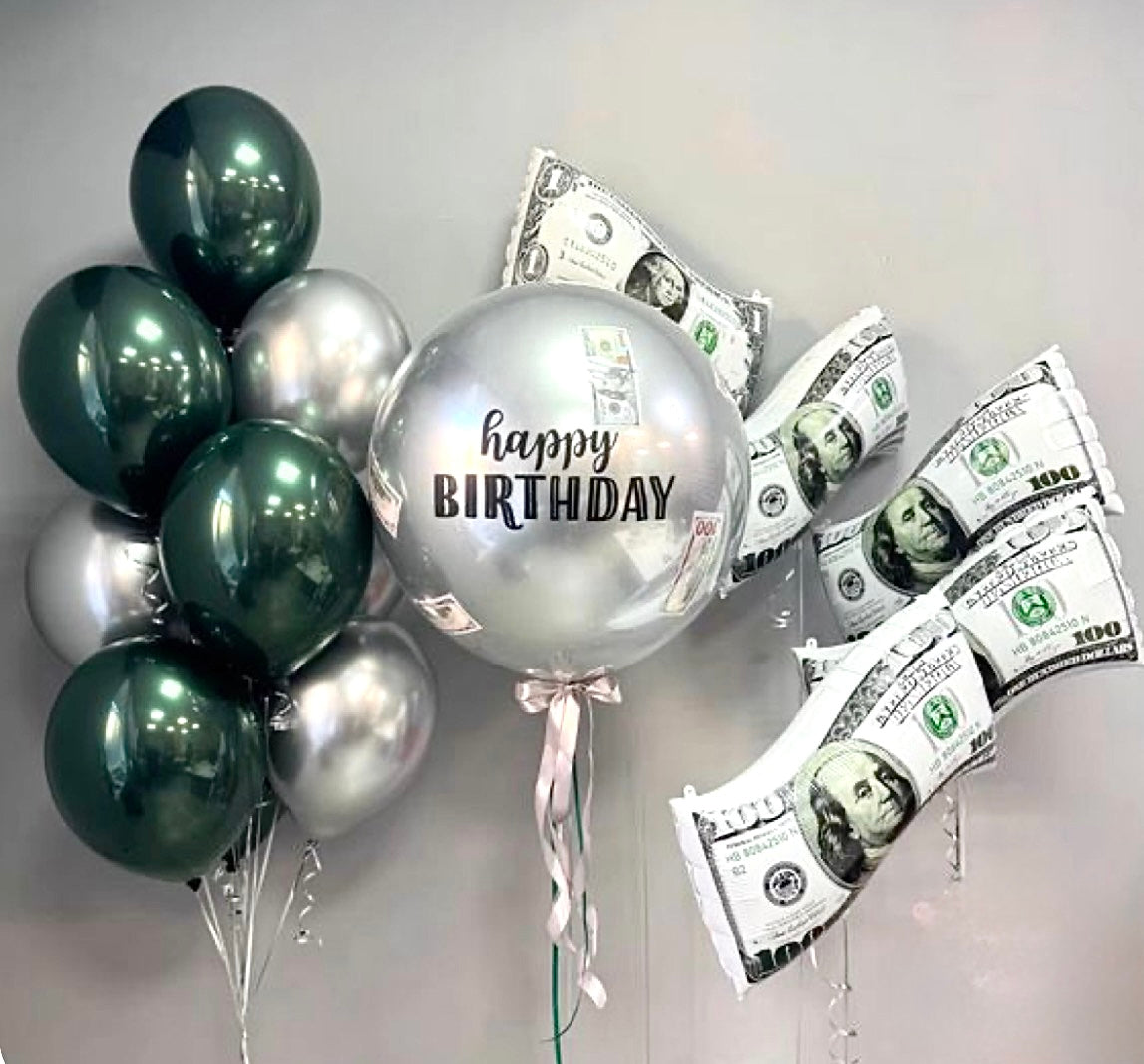 Money-Themed Birthday Balloons with Custom balloon /Ottawa