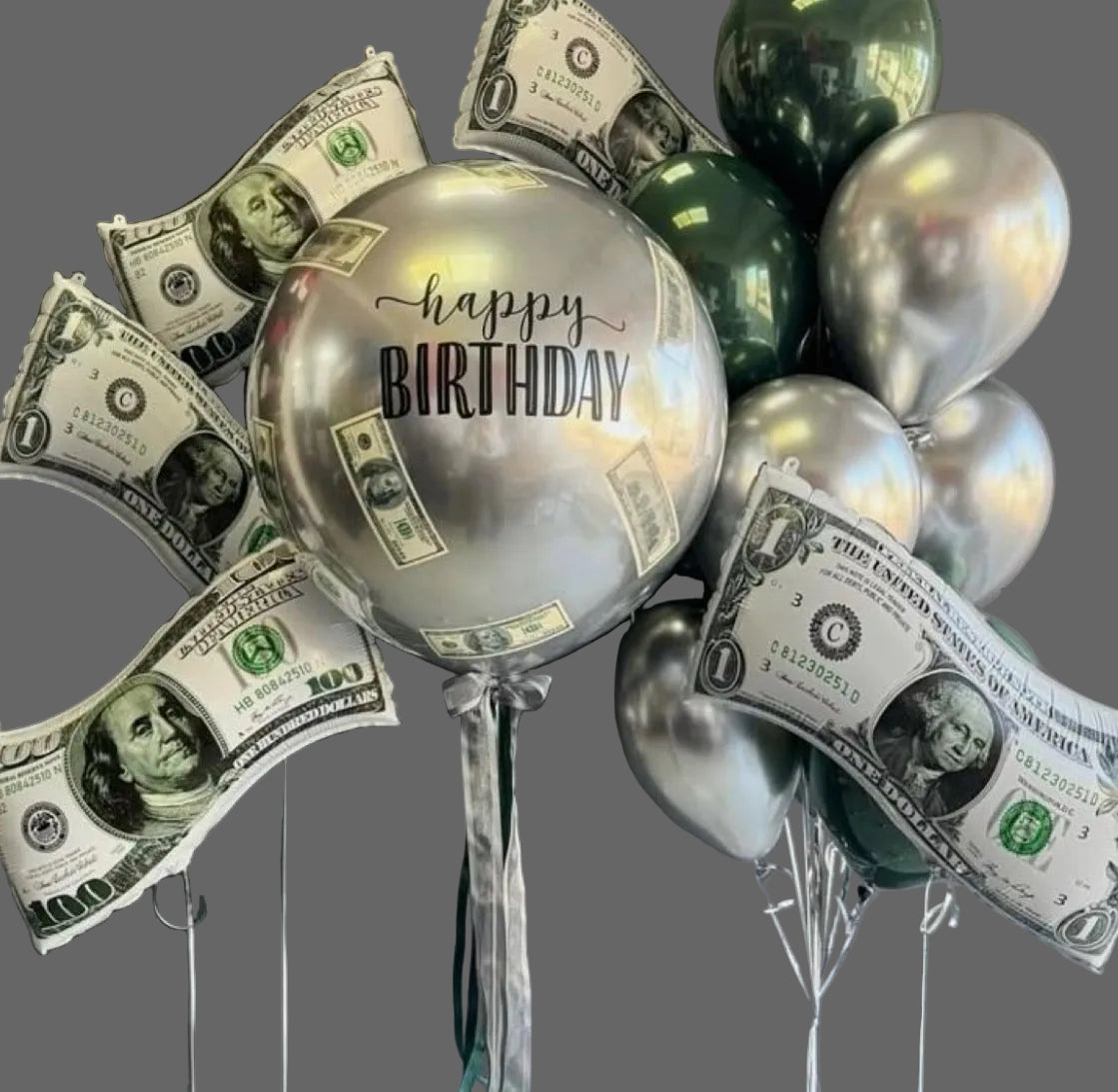 Money-Themed Birthday Balloons with Custom balloon /Ottawa