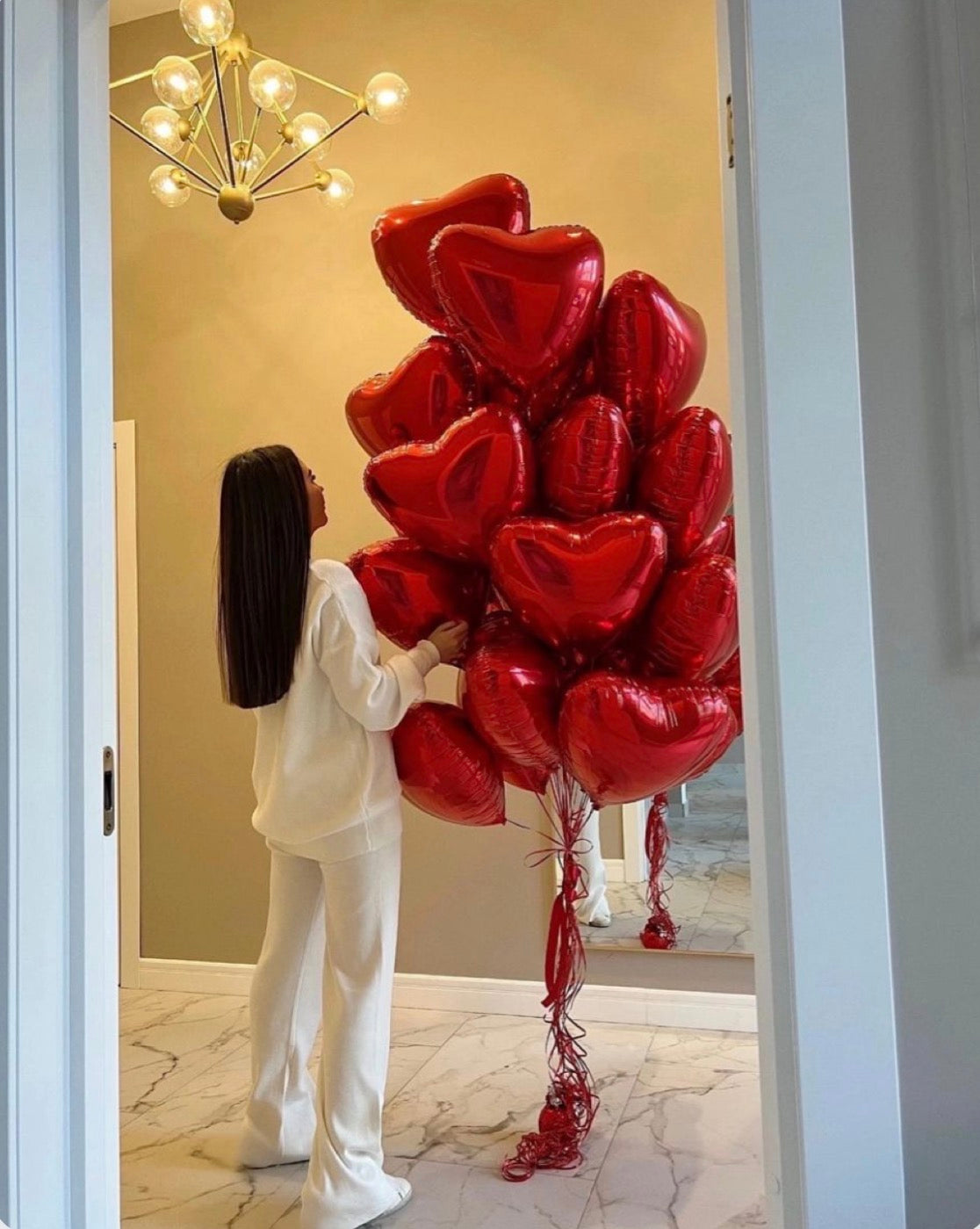 Helium balloons St. Valentine red hearts  # 14