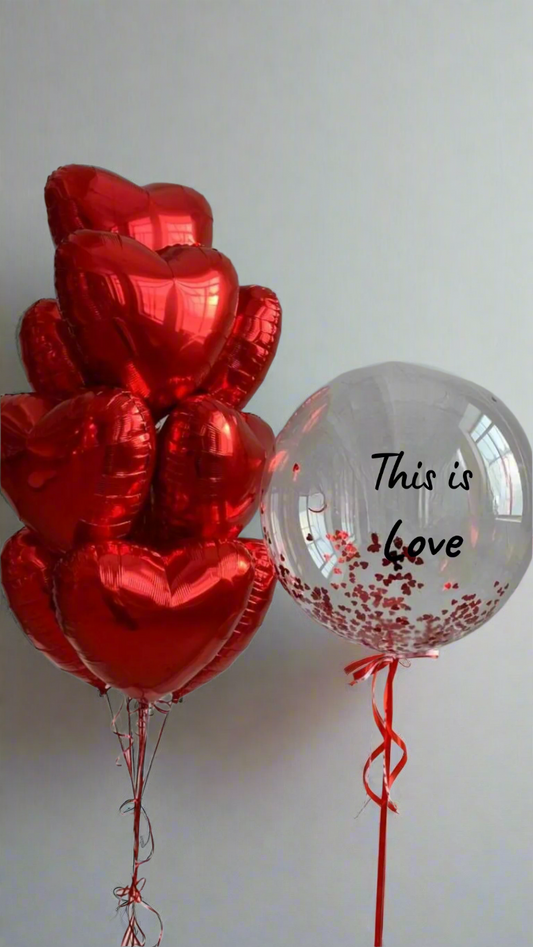 Helium balloons St. Valentine foil red hearts #3