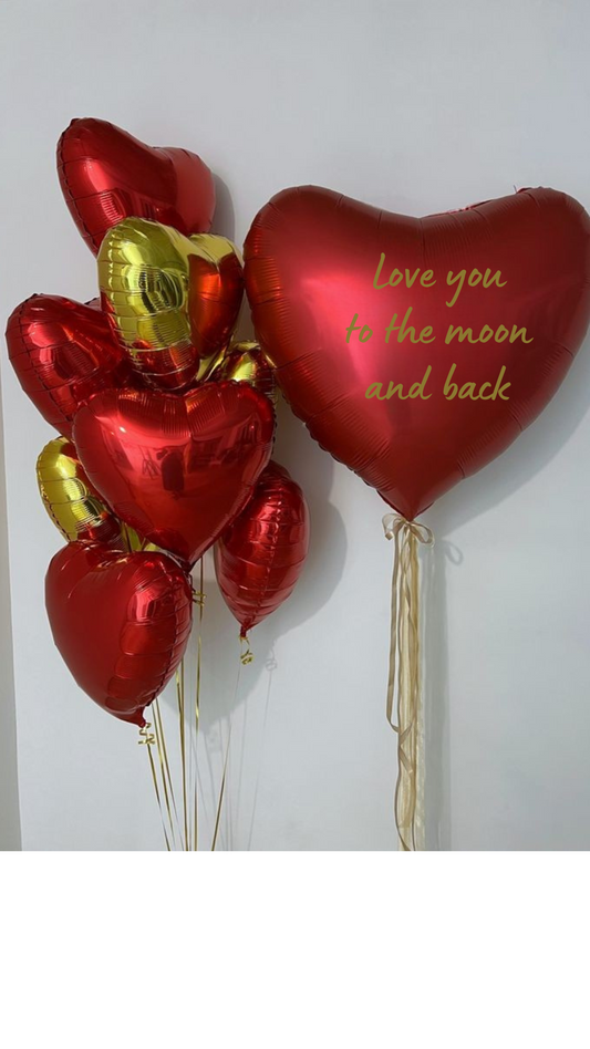 Helium balloons St. Valentine foil red hearts  # 7