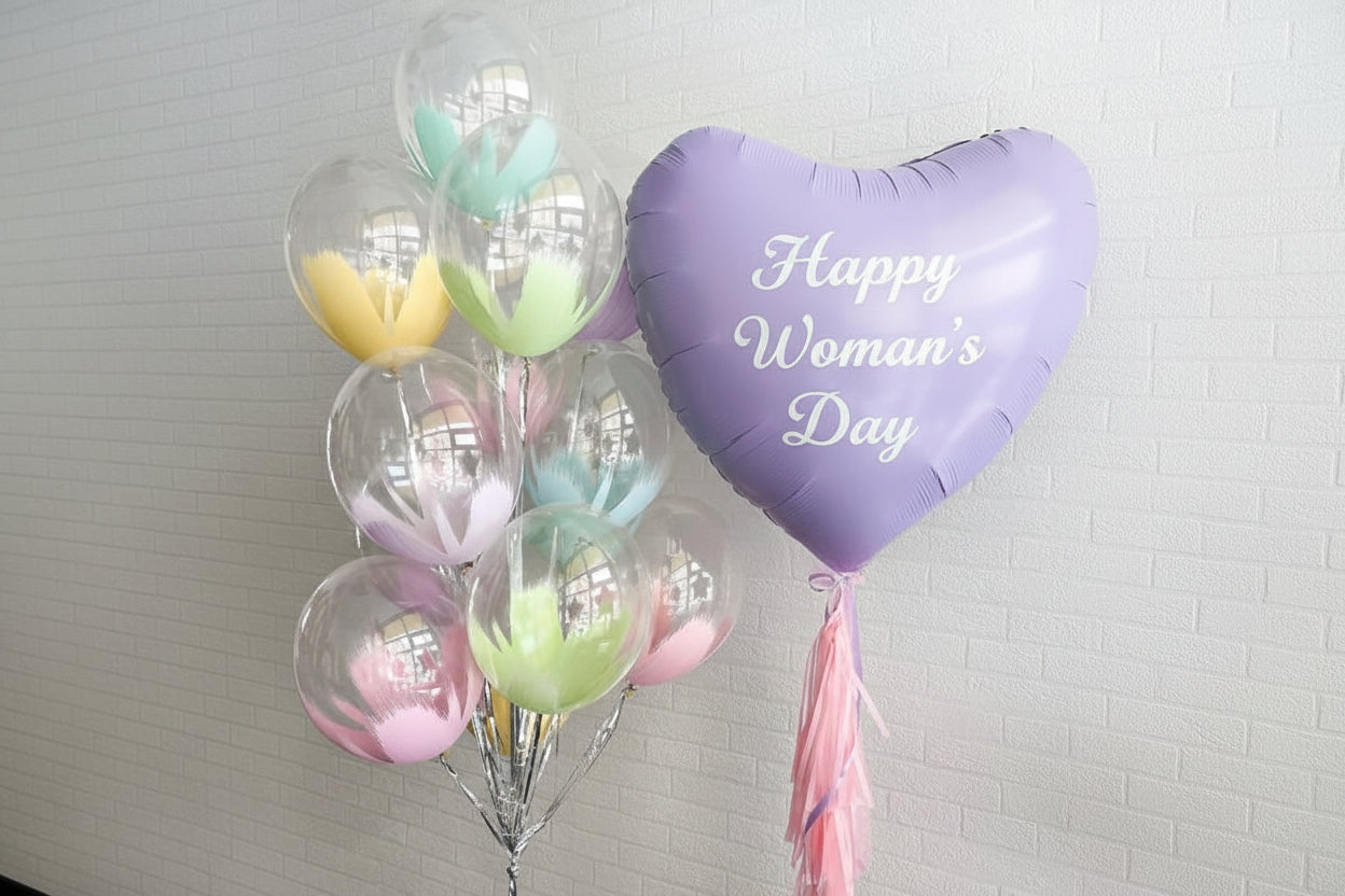 Pastel Heart Balloon Bouquet for woman