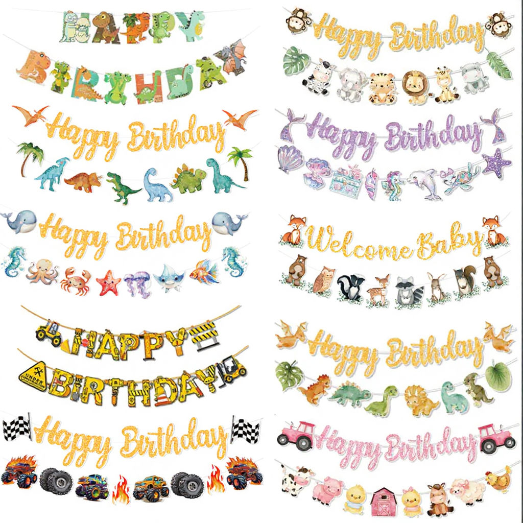 Happy Birthday Party Banners – Kids Themes