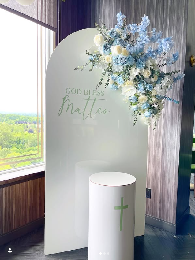 Metal Cylinder Display Stand – White (Large) | Rental