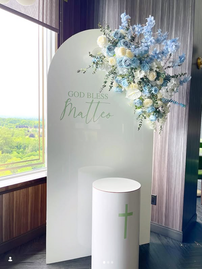 Metal Cylinder Display Stand – White (Large) | Rental