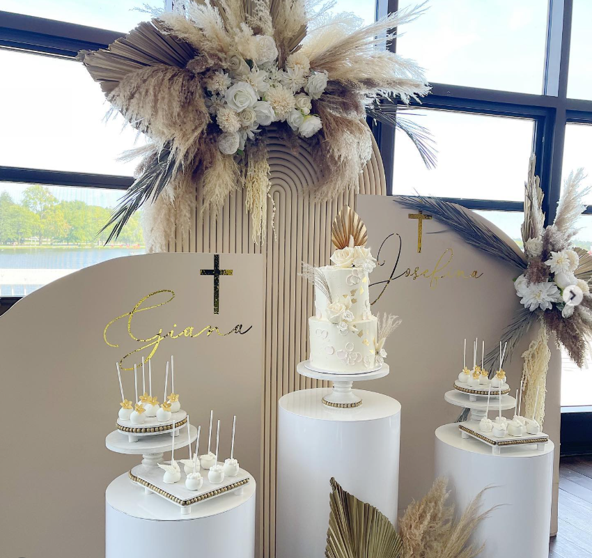 Metal Cylinder Display Stands – White (Set of 3) | Rental (Best Value)