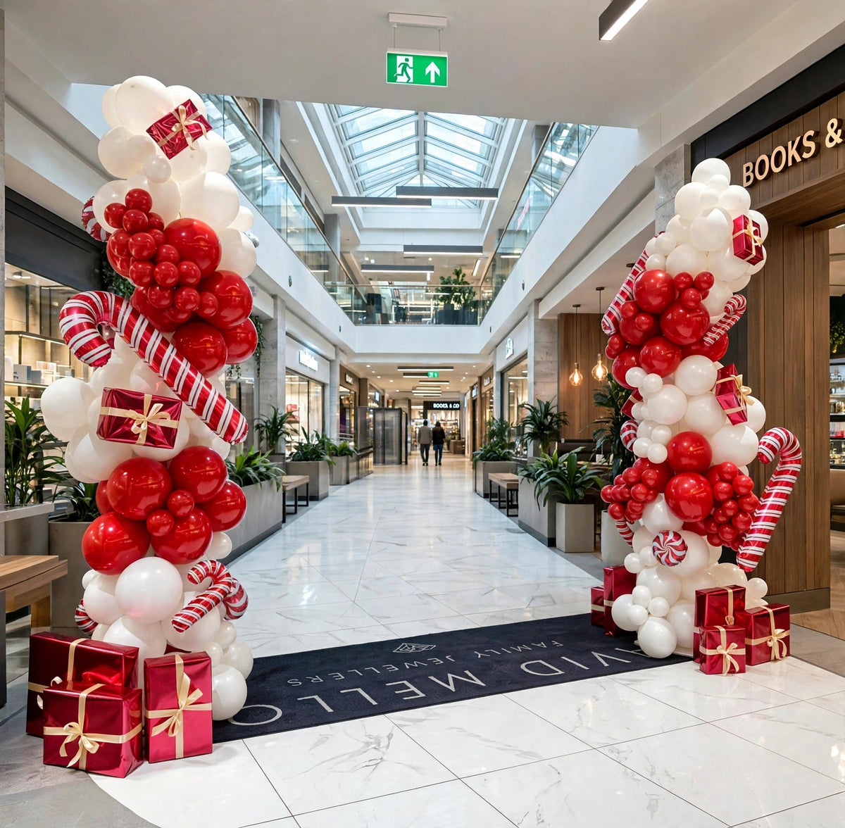 Christmas Organic Balloon Column / Pillar with Candy Canes