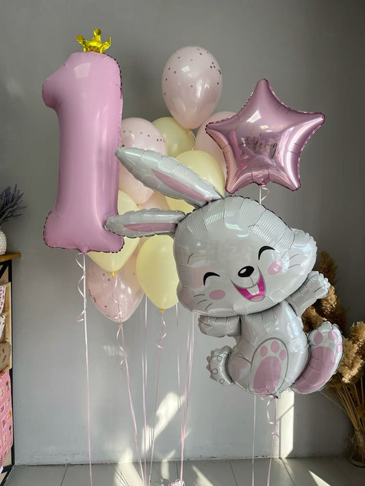 Helium balloon bouquet for girls 19 Cute Bunny