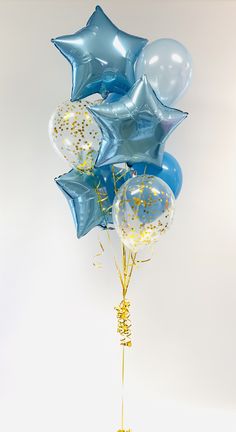 Helium balloon bouquet for birthday Blue stars