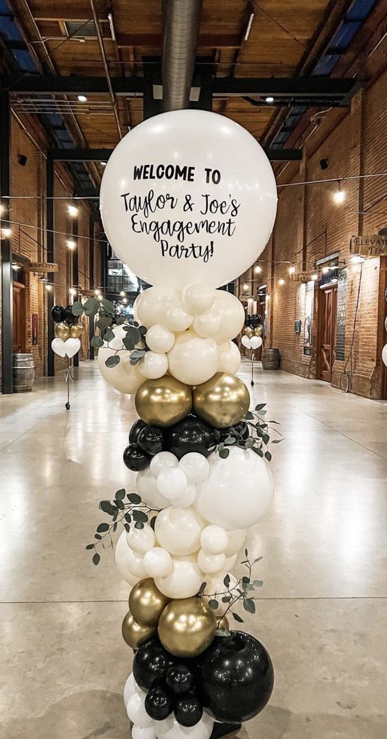 Balloon Column/Pillar With Round top and personalized text