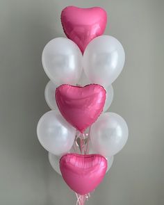 Helium balloon bouquet for birthday Pink heart