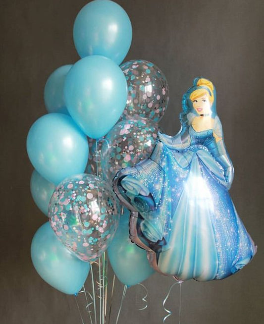 Helium balloon bouquet for girls 11 Disney princess Cinderella