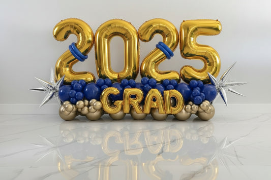 Graduation Balloon Display with Custom Year Numbers & “GRAD” Letters