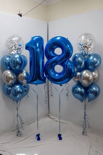 Helium balloon bouquet for boys 12 Blue