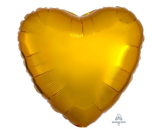 18" Metallic Gold Heart Flat Balloon