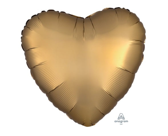 18" Satin Luxe Gold Heart Balloon