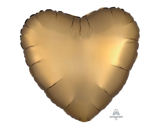 18" Satin Luxe Gold Heart Balloon