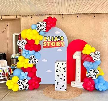 Backdrop Cowboy Theme Balloons Garland Arch