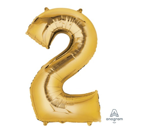 34" Gold Number 2 Balloon