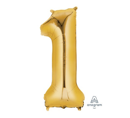Foil Number Balloon  1  – 34” (Helium Balloon)