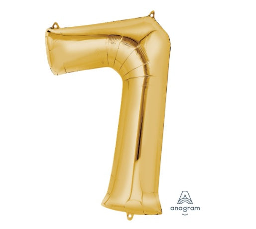 34" Gold Number 7 Balloon