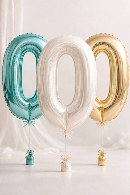 Foil Number Balloon  0  – 34” (Helium Balloon)