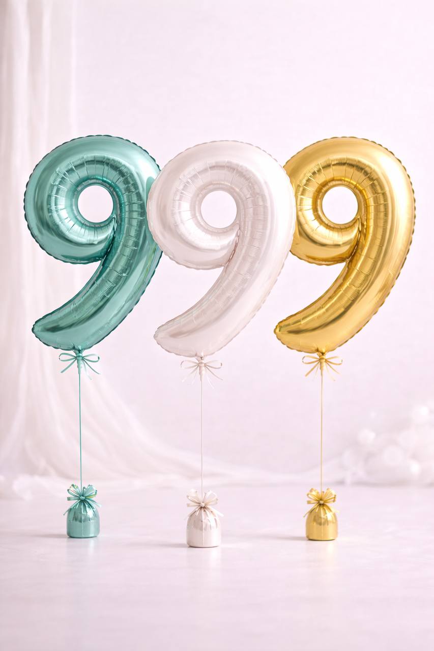 Foil Number Balloon  9 34” (Helium Balloon)