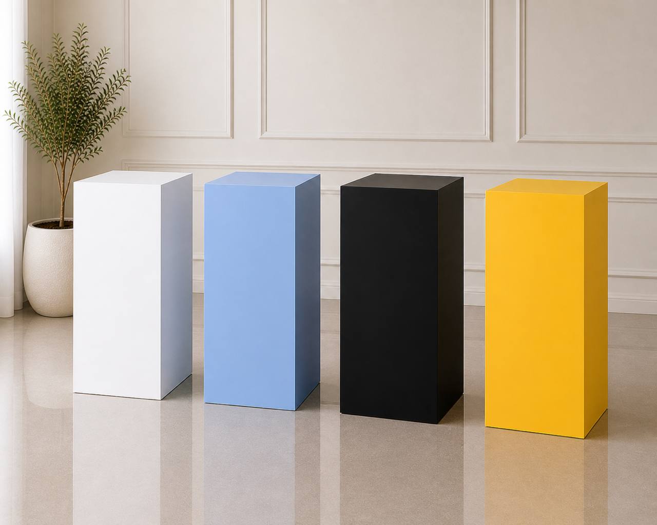 Wooden Rectangular Pedestal – Medium | Rental
