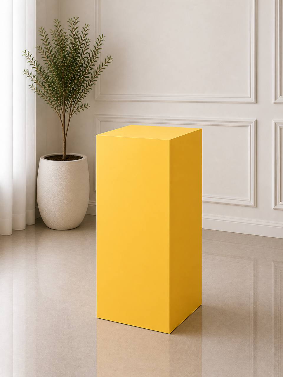Wooden Rectangular Pedestal – Medium | Rental