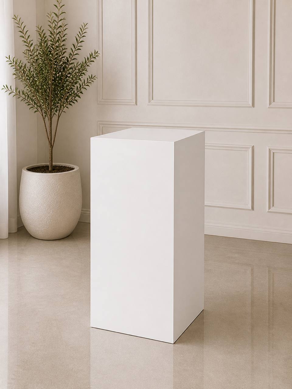 Wooden Rectangular Pedestal – Medium | Rental