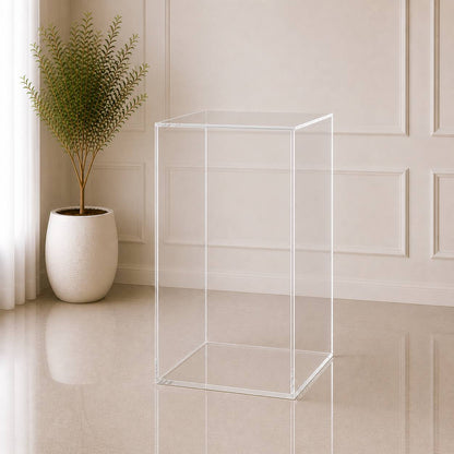 Clear Acrylic Cube Pedestal – Large | Rental