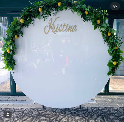 Large Round Acrylic Backdrop (Rental)