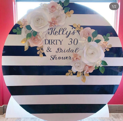 Large Round Acrylic Backdrop (Rental)