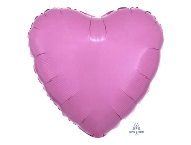 18" Metallic Pink Heart Flat Balloon