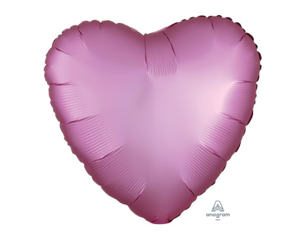 18" Satin Luxe Flamingo Heart Balloon