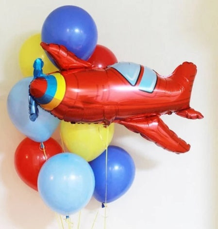 Helium balloon bouquet for boys 18 Plane