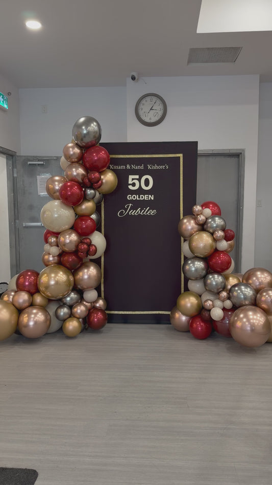 Golden Jubilee Balloon Backdrop – 50th Anniversary