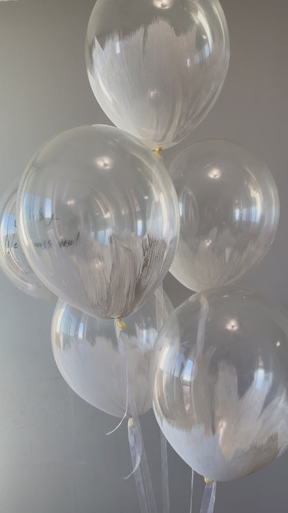 Luxury Helium Balloon Bouquet for Women 29 | Personalized Bubble Balloon with Feathers – Custom Message | Ottawa Balloon Delivery