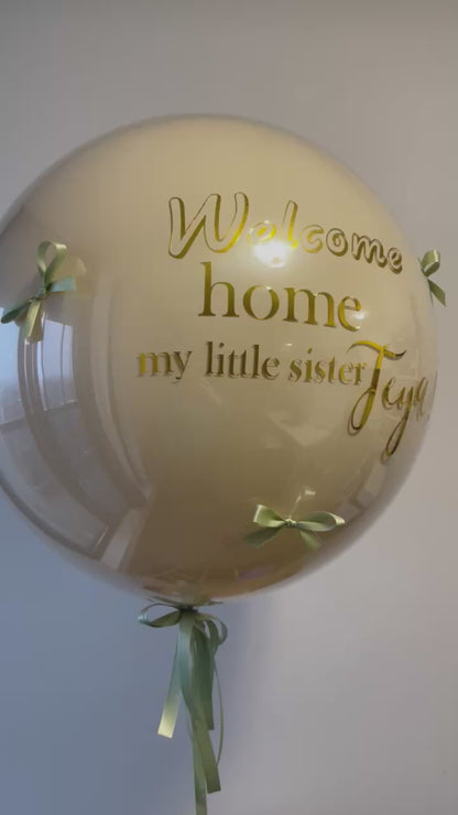 Large Helium Balloon  with Personalized Text 36'' with the olive bows