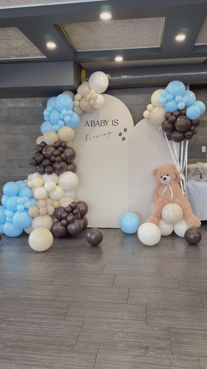 Baby Shower Balloon Backdrop “A Baby Is Brewing”