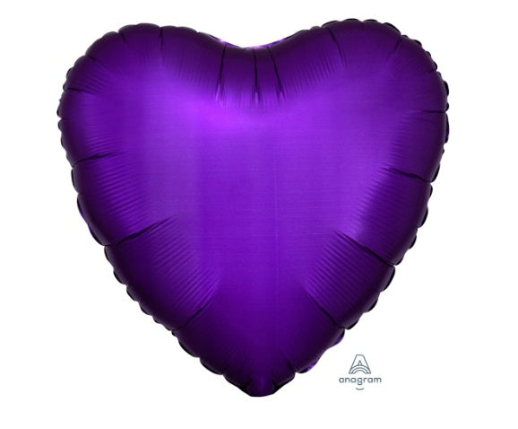 18" Satin Luxe Purple Royale Heart Balloon